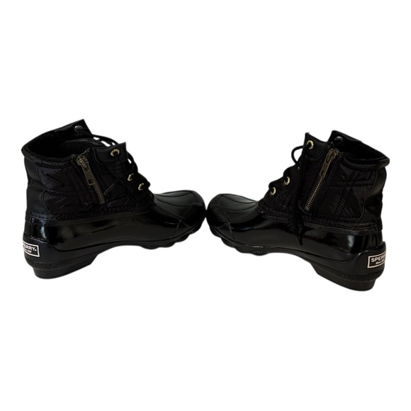Sperry Women’s Duck Boots Syren Gulf Saltwater Black Quilted Zipper Rubber 5.5M - Picture 6 of 8